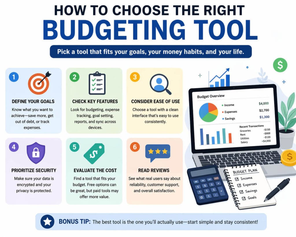 Free Personal Budgeting Tools for Beginners (2026 Guide) 2 How to Choose the Right Budgeting Tool