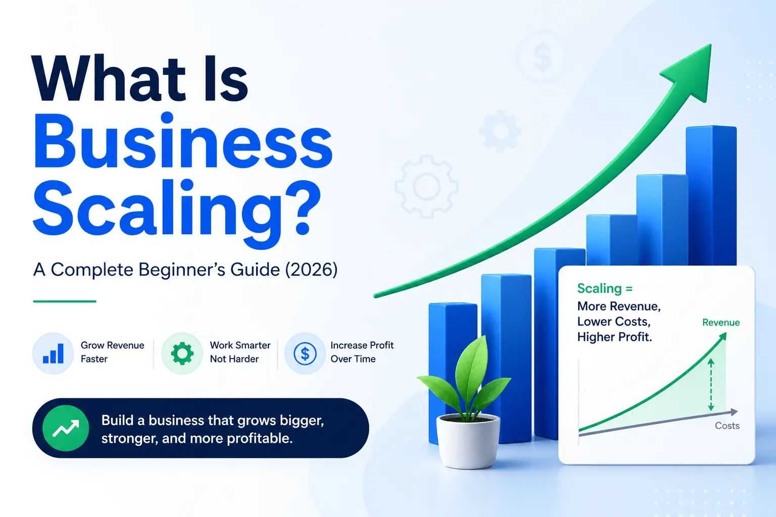 usiness scaling explained with growth vs cost comparison modern infographic