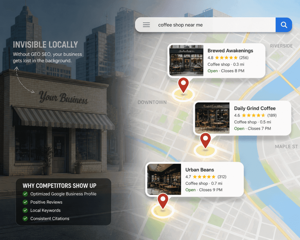 Frustrated business owner not showing in Google local map pack while competitors rank higher