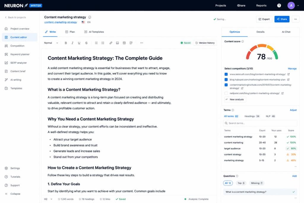 15 Best SEO Tools for Bloggers in 2026 (Free & Paid Options Compared) 10 SEO tools for bloggers using NeuronWriter for AI content optimization, semantic SEO, and content scoring