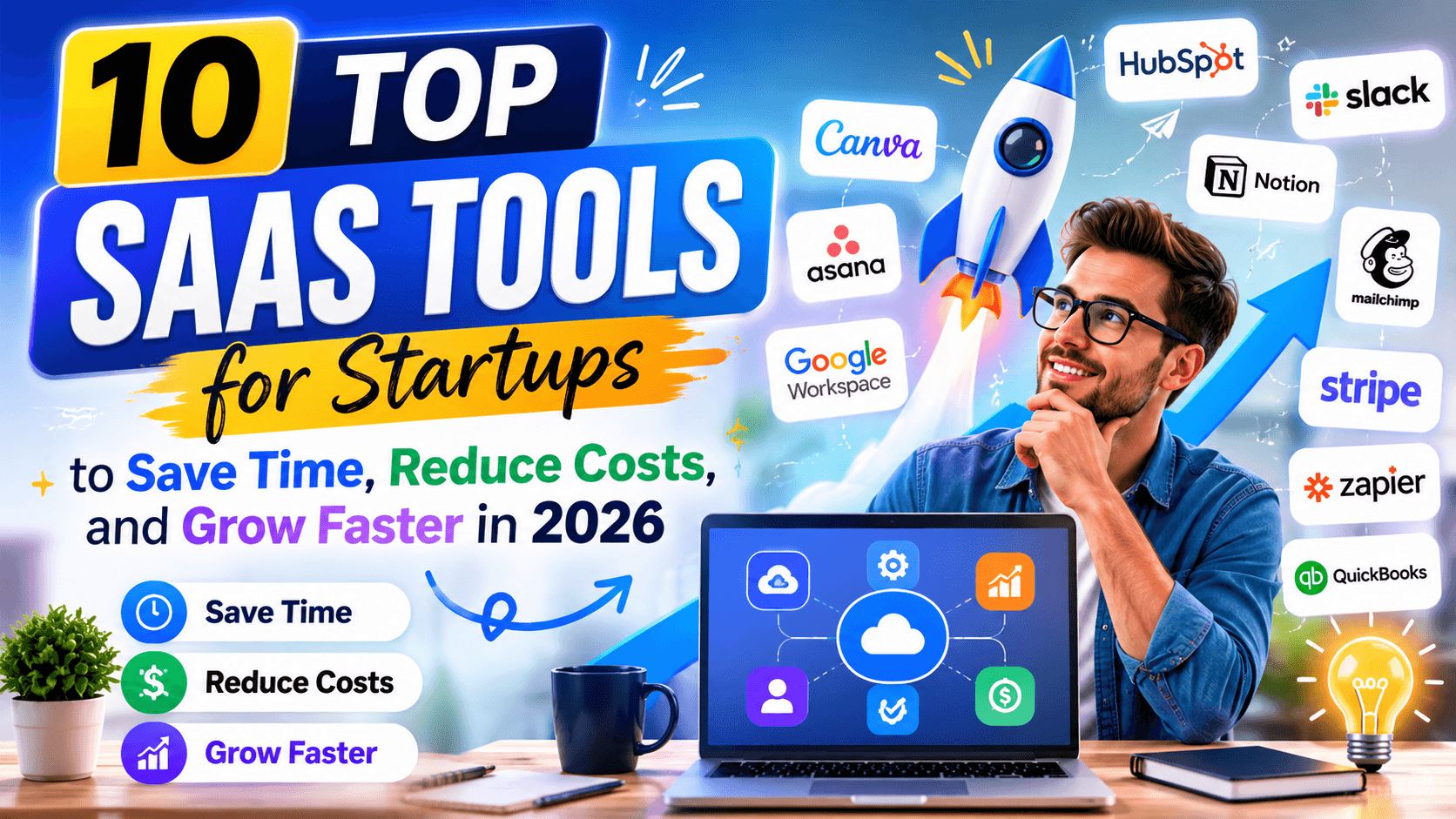 Top SaaS Tools for Startups to Save Time, Reduce Costs, and Grow Faster i